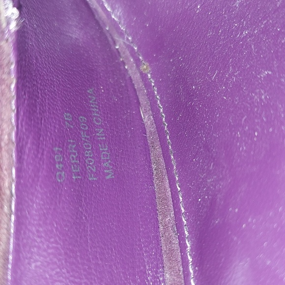 Coach Terri Purple Suede Tassled Mocassin Loafer Style Wedges Size 7 - Picture 14 of 16